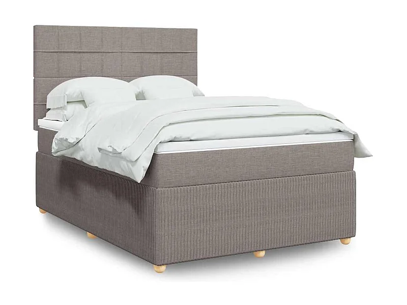 Boxspringbett mit Matratze Taupe 140x190 cm Stoff