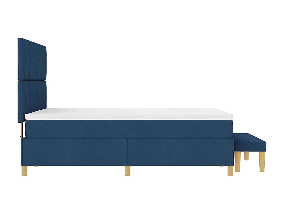 Boxspringbett mit Matratze mit Kopfteil Blau 160 x 200 cm Stoff