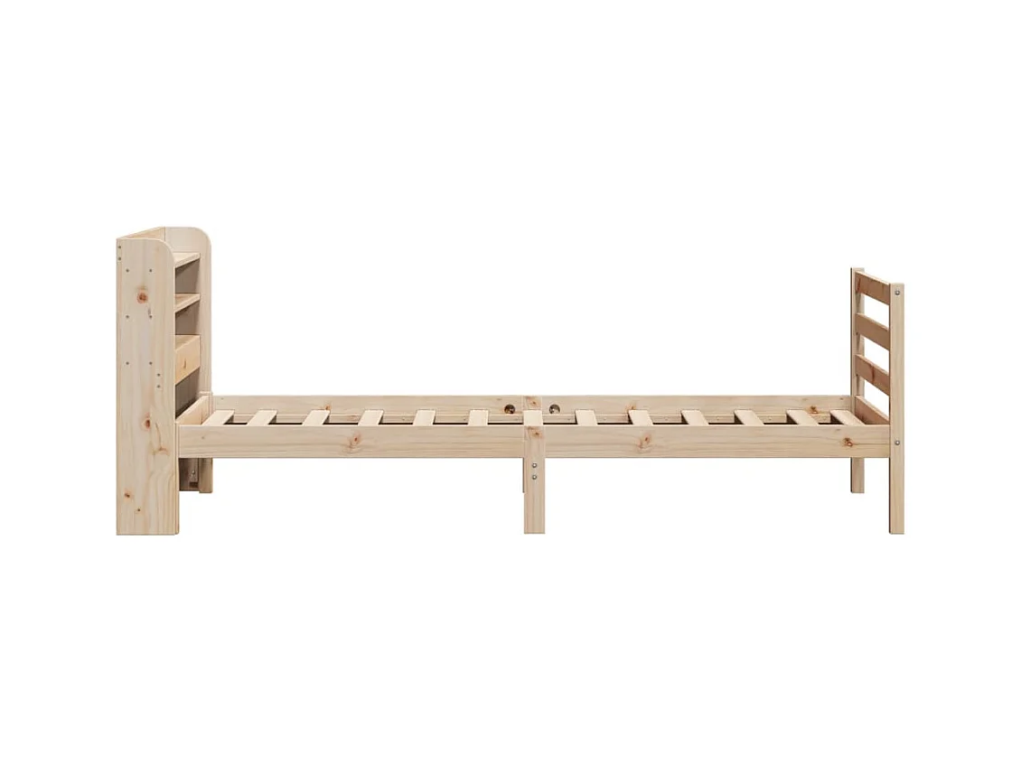 Bedframe met hoofdbord massief grenenhout 100x200 cm
