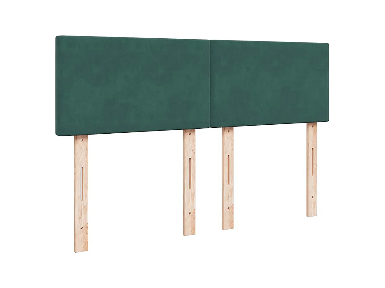 Sommier à lattes de lit et matelas Vert foncé 140x190cm Velours