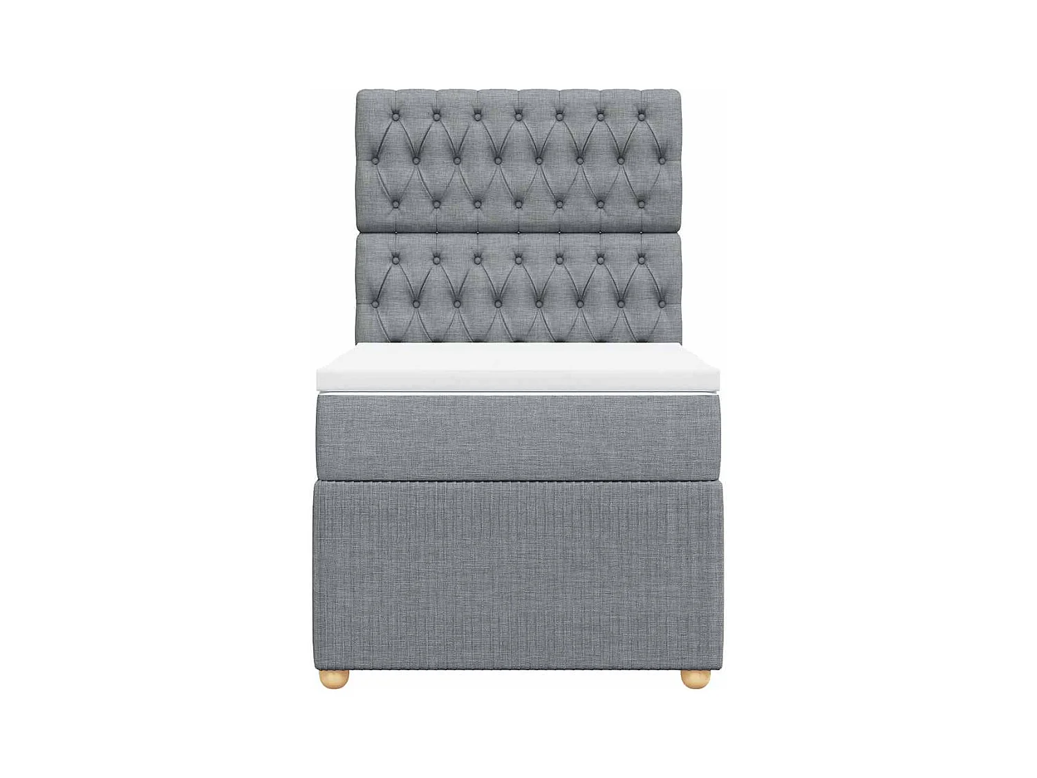 Sommier à lattes de lit avec matelas Gris clair 100x200cm Tissu