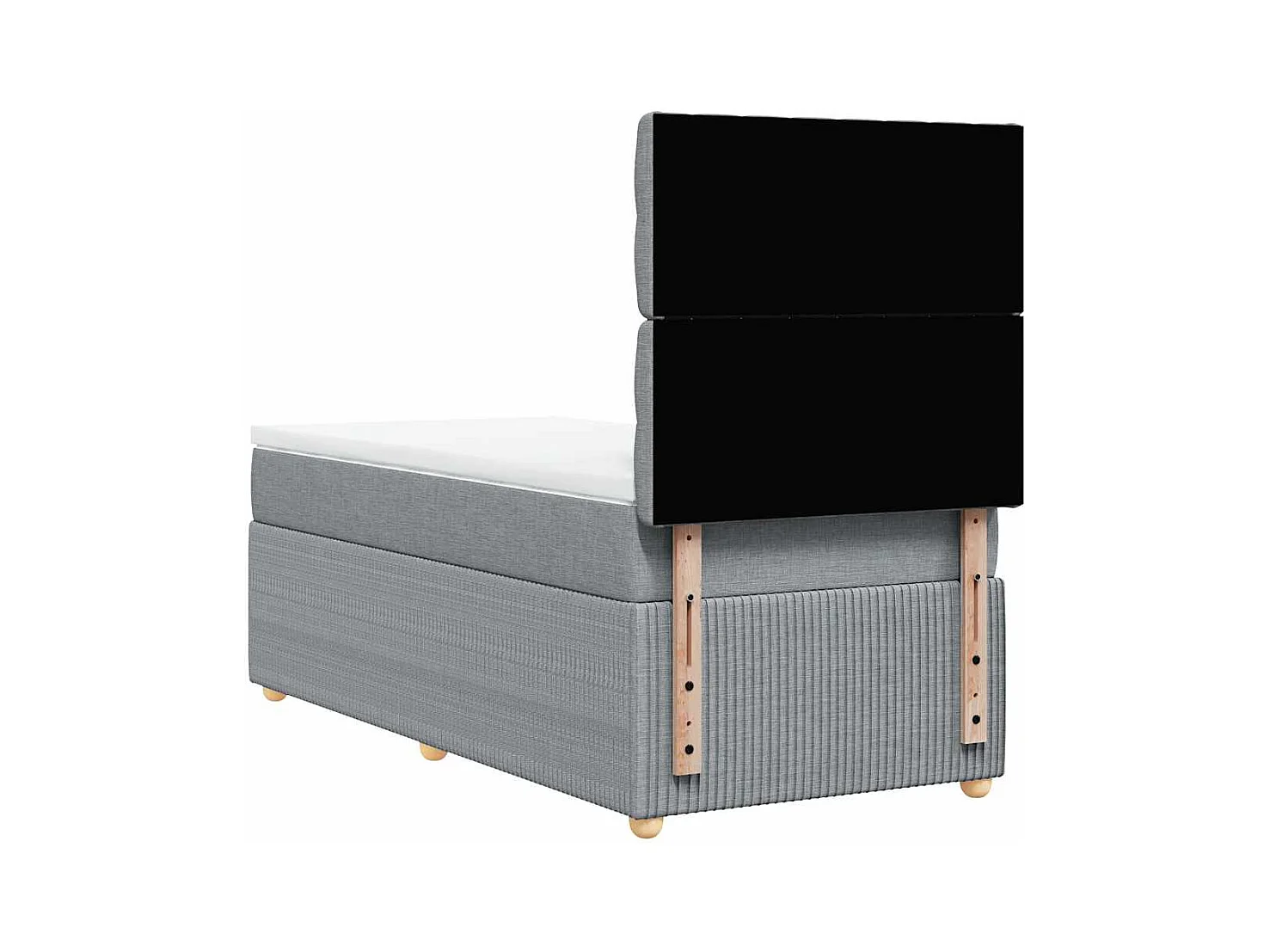 Sommier à lattes de lit avec matelas Gris clair 100x200cm Tissu