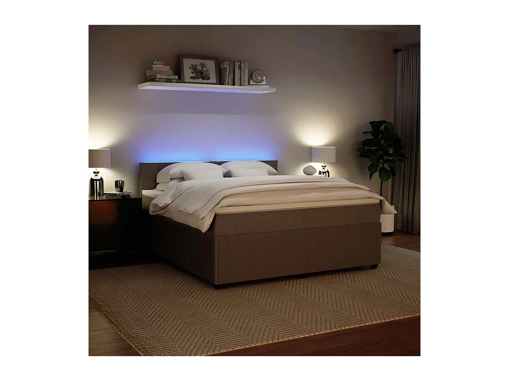 Sommier à lattes de lit et matelas Gris clair 180x200cm Velours