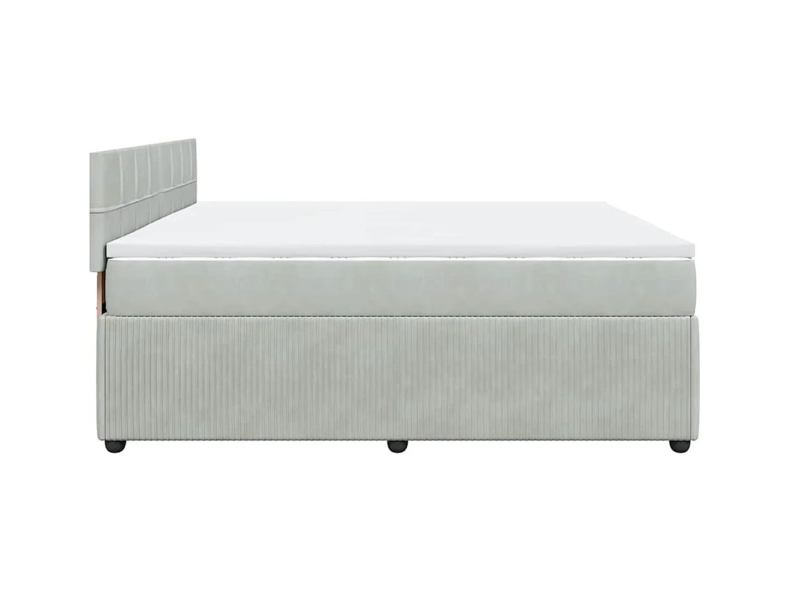 Sommier à lattes de lit et matelas Gris clair 180x200cm Velours