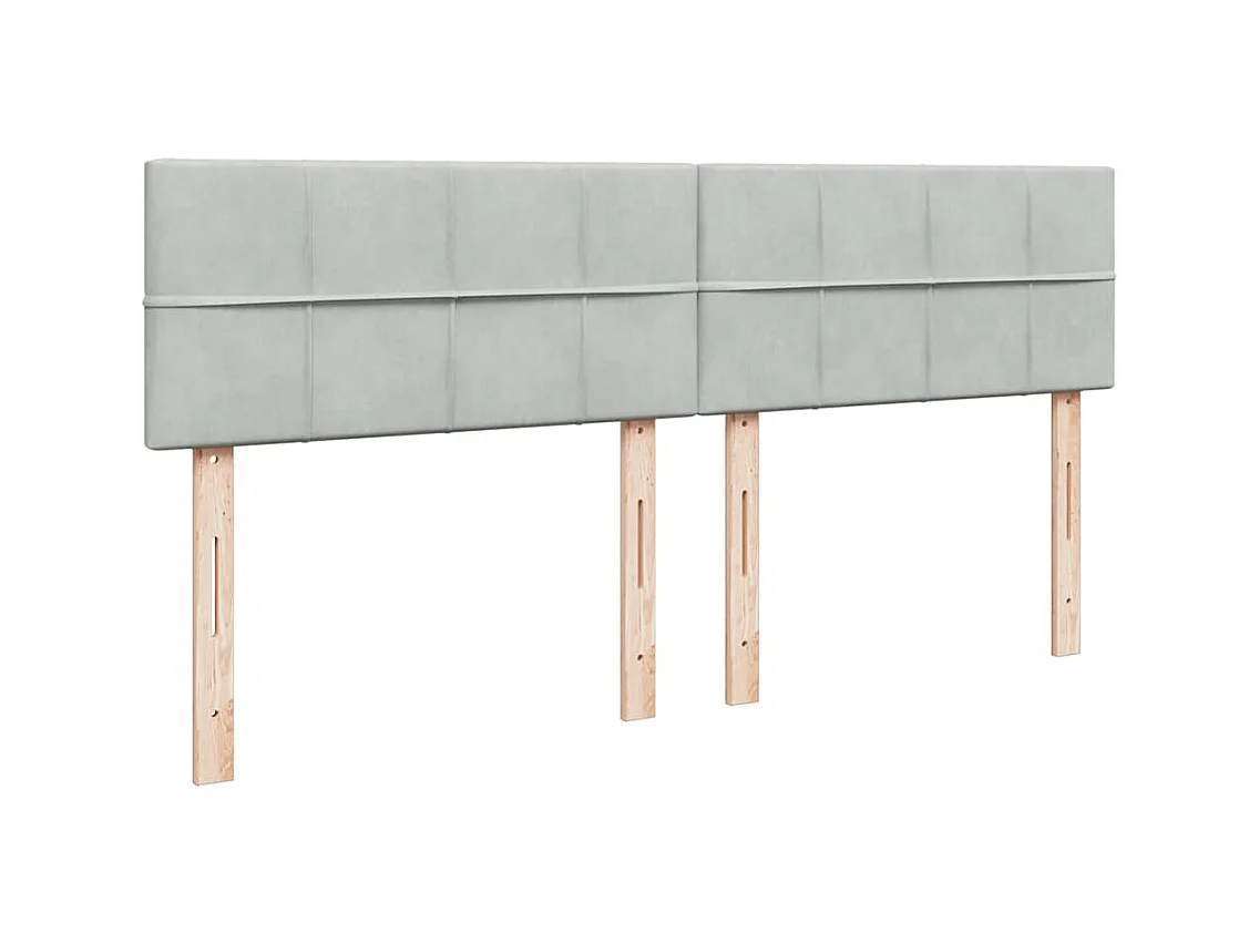 Sommier à lattes de lit et matelas Gris clair 180x200cm Velours