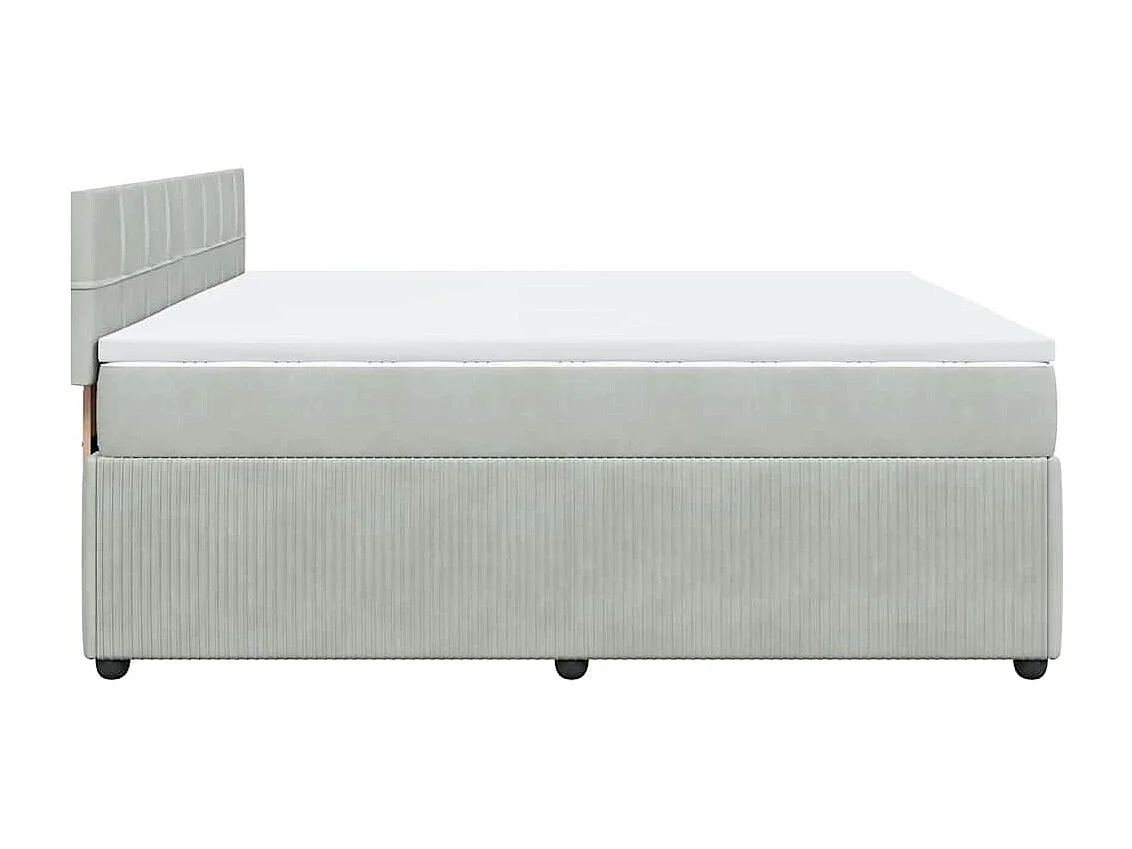 Sommier à lattes de lit et matelas Gris clair 180x200cm Velours