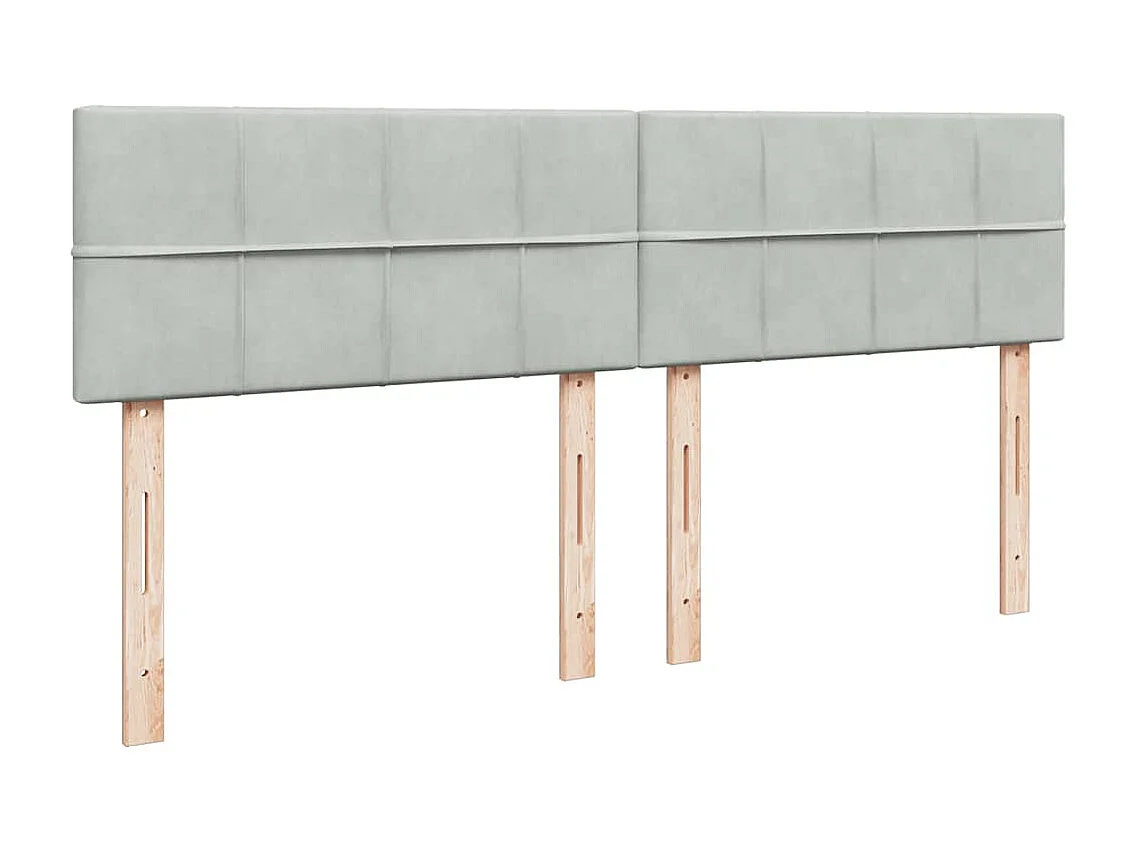Sommier à lattes de lit et matelas Gris clair 180x200cm Velours