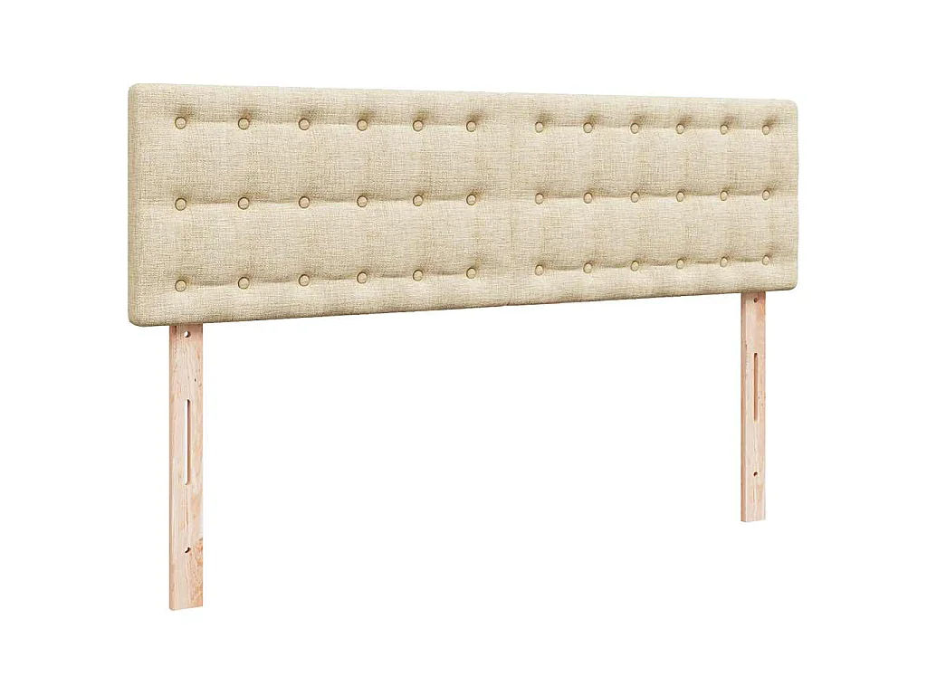 Lit ottoman avec matelas crème 140x190 cm tissu