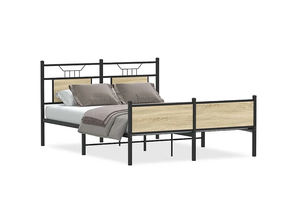 Cadre de lit sans matelas chêne sonoma 140x190 cm