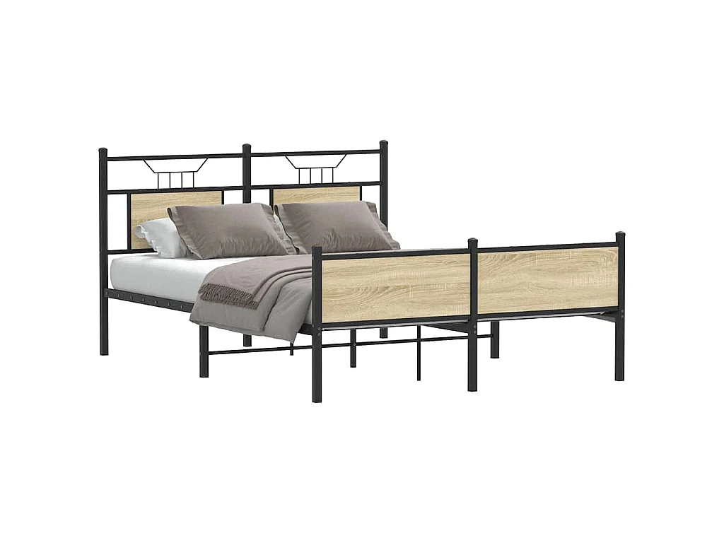 Cadre de lit sans matelas chêne sonoma 140x190 cm