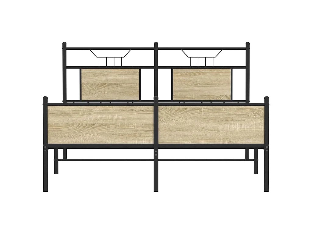 Cadre de lit sans matelas chêne sonoma 140x190 cm