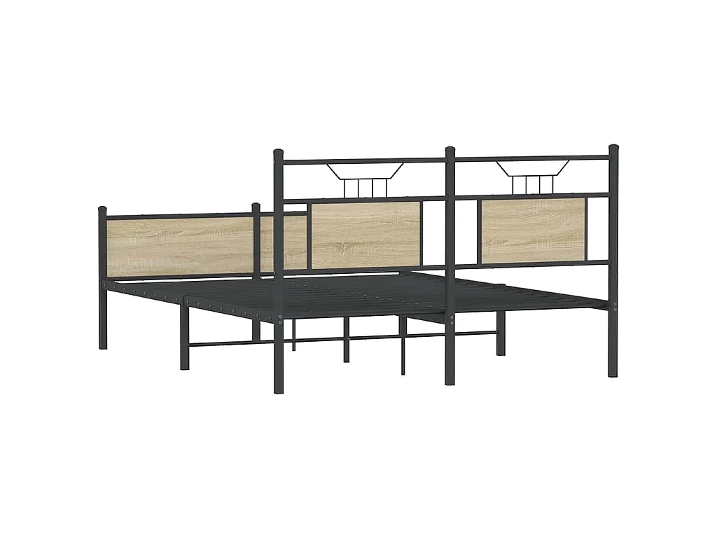 Cadre de lit sans matelas chêne sonoma 140x190 cm