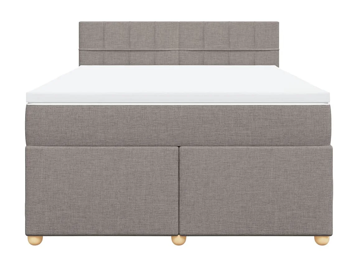 Sommier à lattes de lit avec matelas Taupe 160x200 cm Tissu