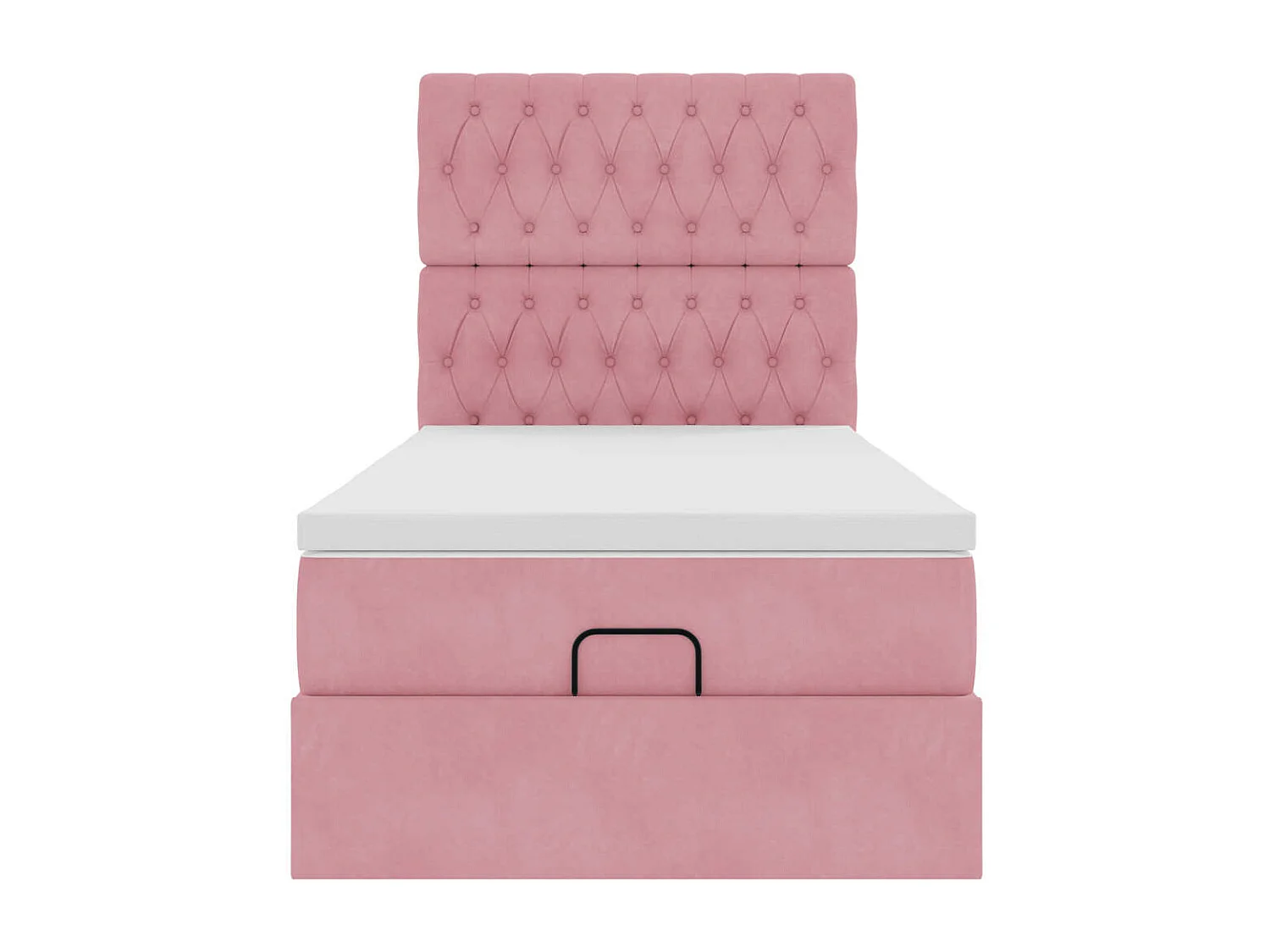 Ottoman-Bett mit Matratzen & LEDs Rosa 100x200 cm Samt