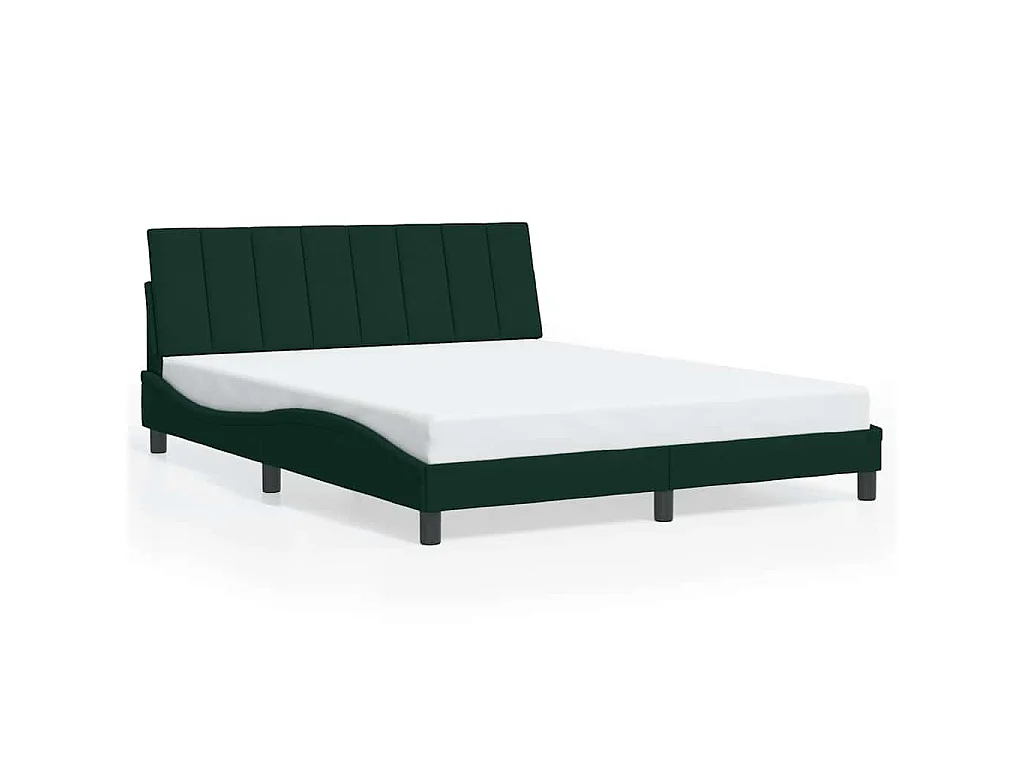 Bedframe met LED zonder matras "Hanko" donkergroen 160x200 cm