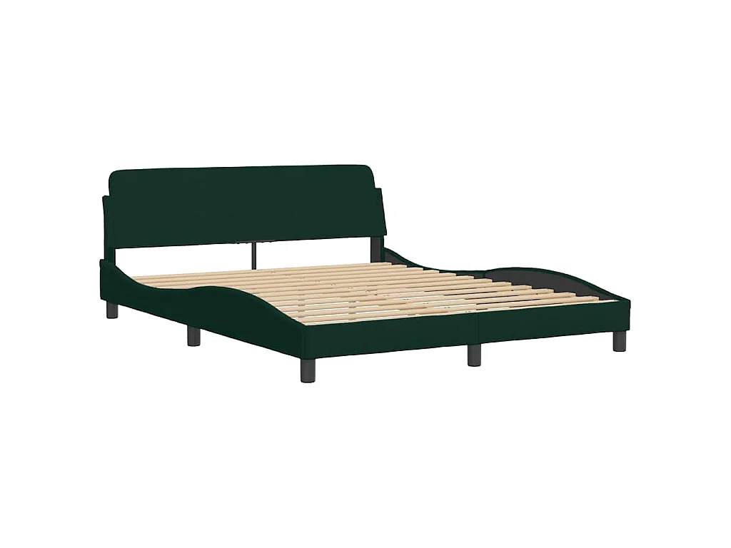 Bedframe met LED zonder matras "Hanko" donkergroen 160x200 cm