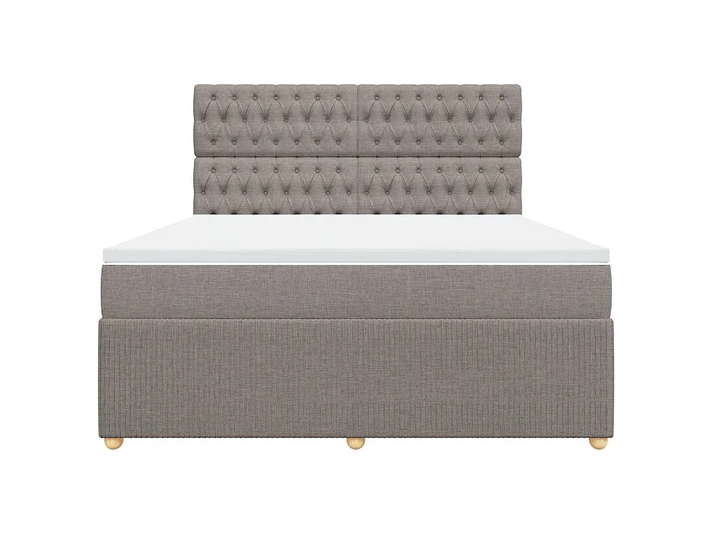 Boxspring met matras stof taupe 180x200 cm