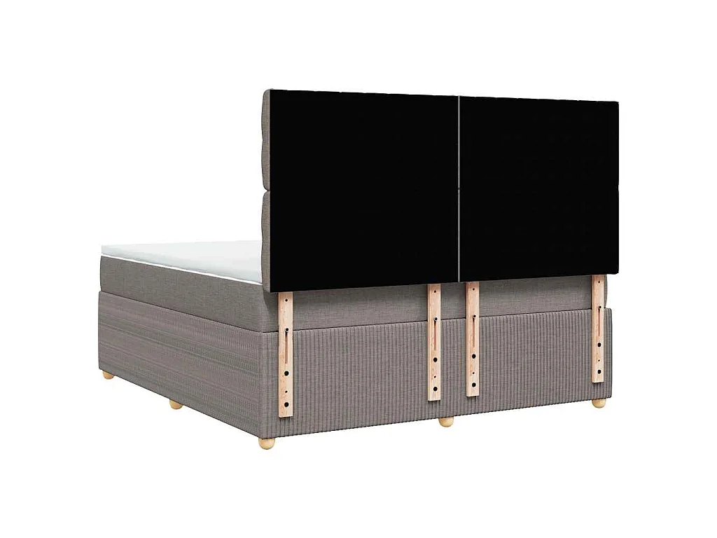 Boxspring met matras stof taupe 180x200 cm