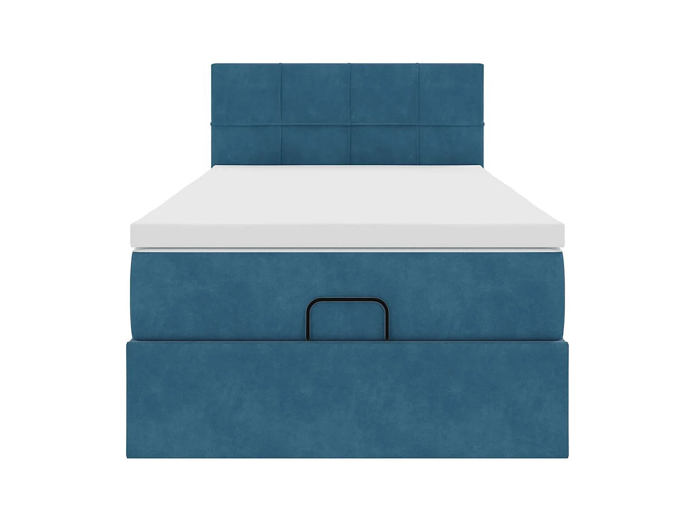 Ottoman-Bett mit Matratze & LEDs Dunkelblau 100x200 cm Samt