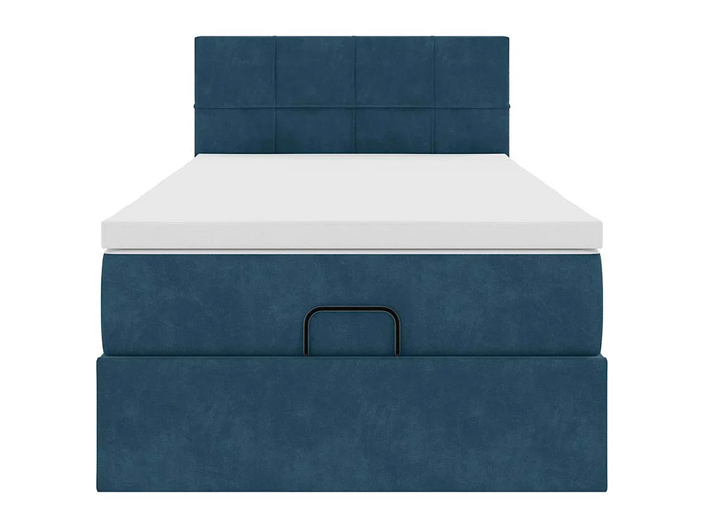 Ottoman bed met matras en LED's 100x200 cm fluweel donkerblauw