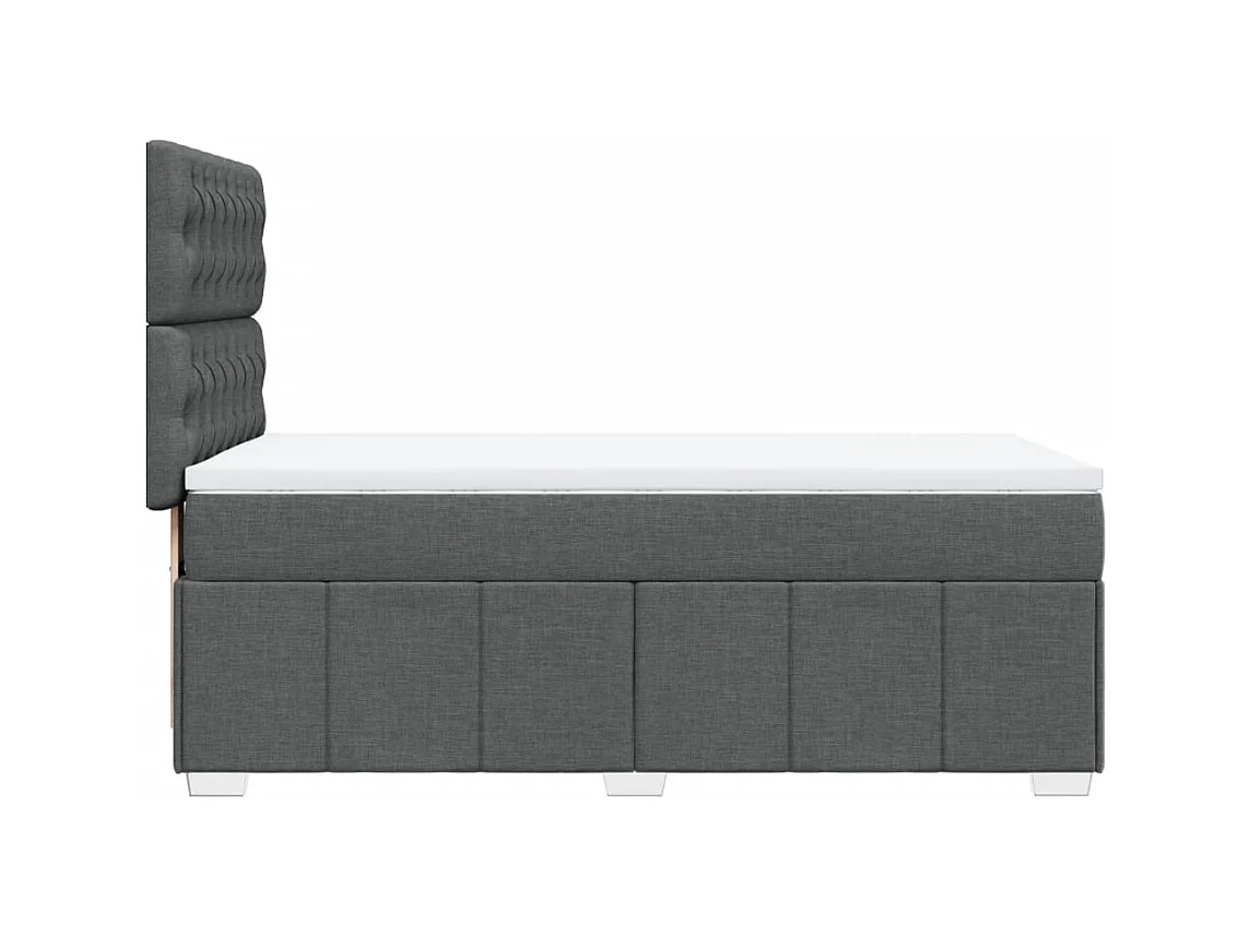 Sommier à lattes de lit et matelas Gris foncé 90x190 cm Tissu