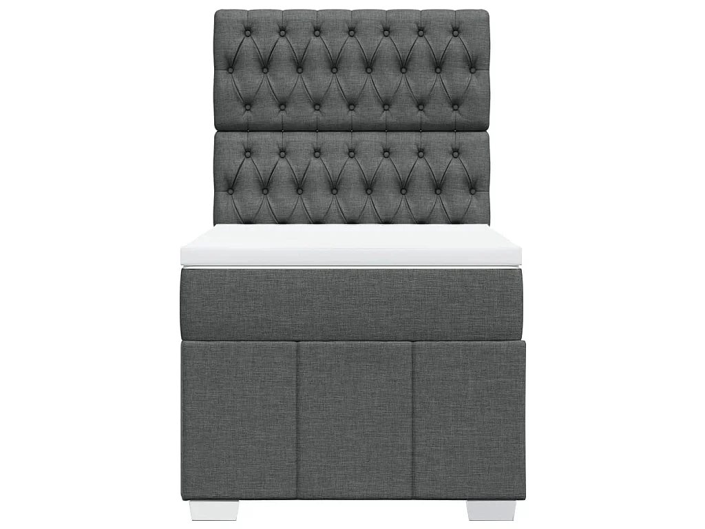 Sommier à lattes de lit et matelas Gris foncé 90x190 cm Tissu