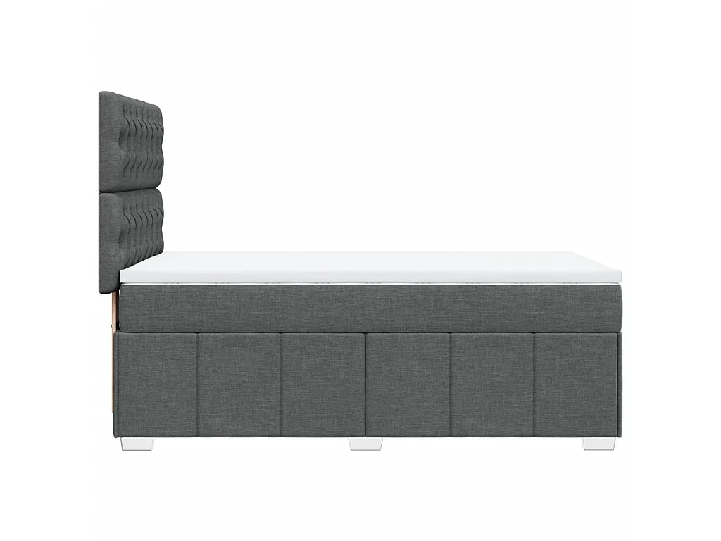 Sommier à lattes de lit et matelas Gris foncé 90x190 cm Tissu