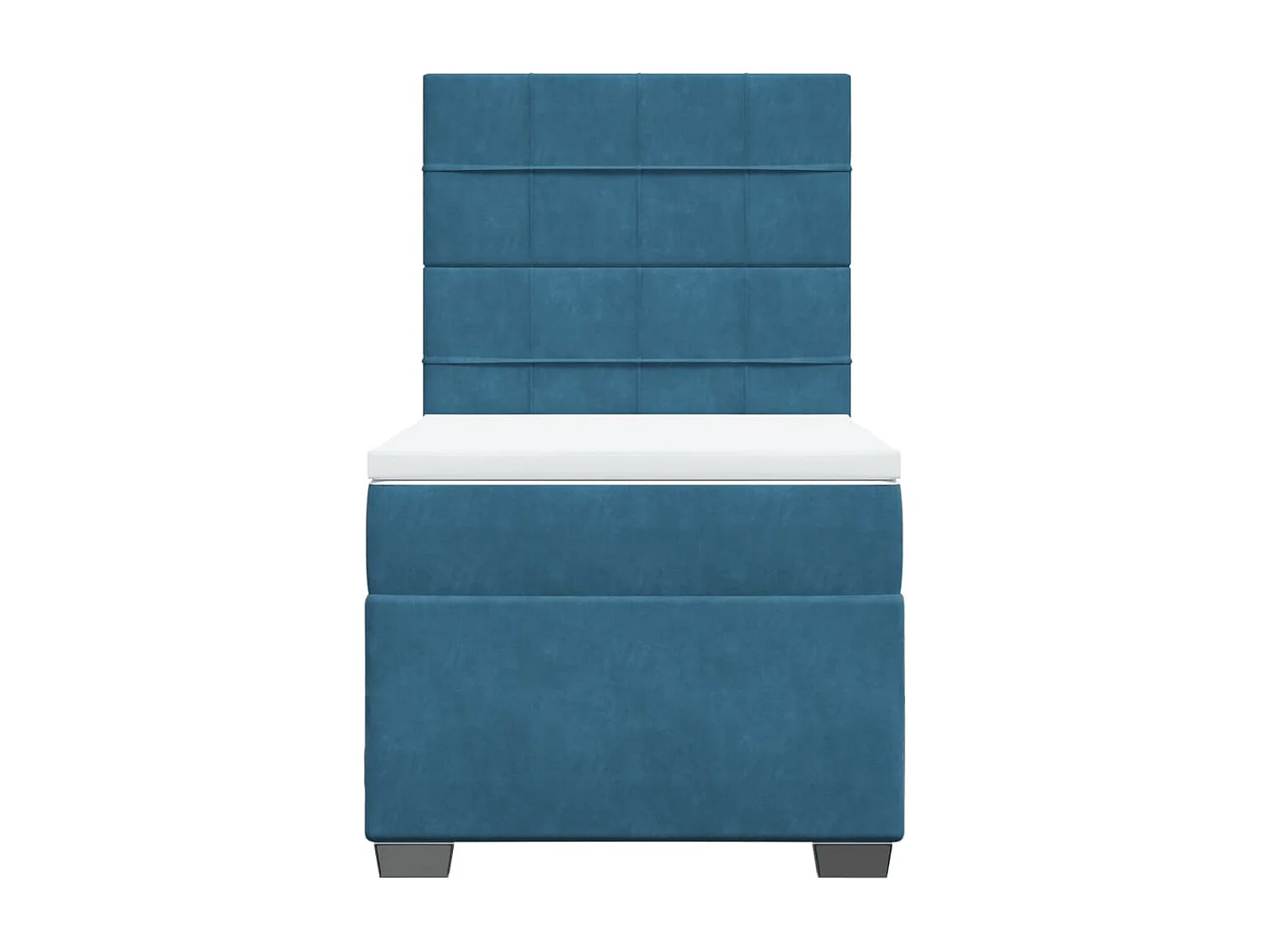 Boxspringbett mit Matratze Blau 90x200 cm Samt