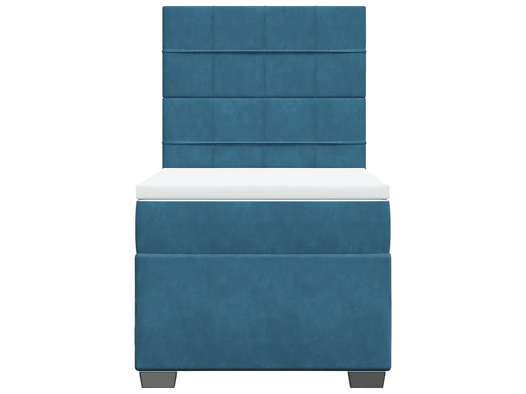 Cama boxspring com colchão 90x200 cm veludo azul
