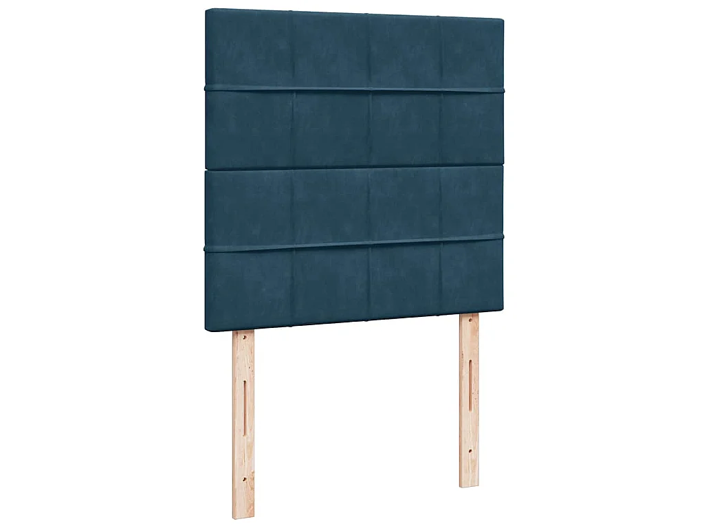 Cama boxspring com colchão 90x200 cm veludo azul