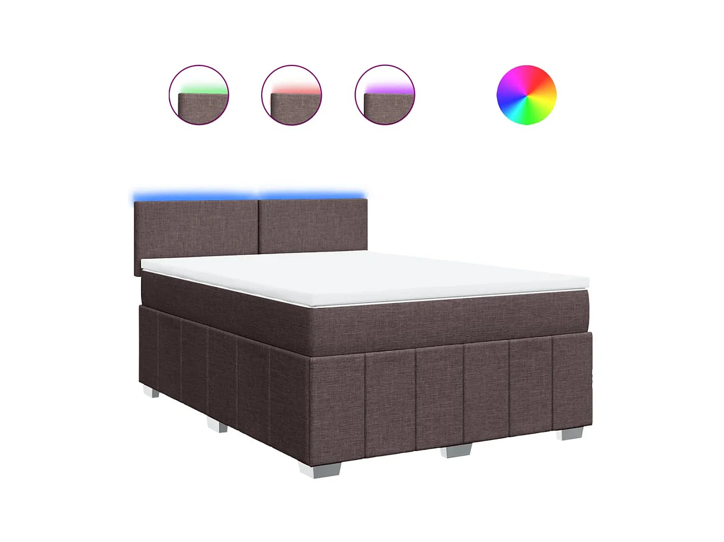 Boxspring met matras stof donkerbruin 160x200 cm