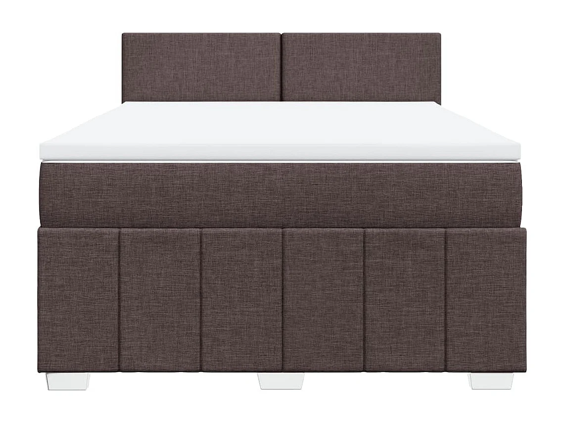 Boxspring met matras stof donkerbruin 160x200 cm