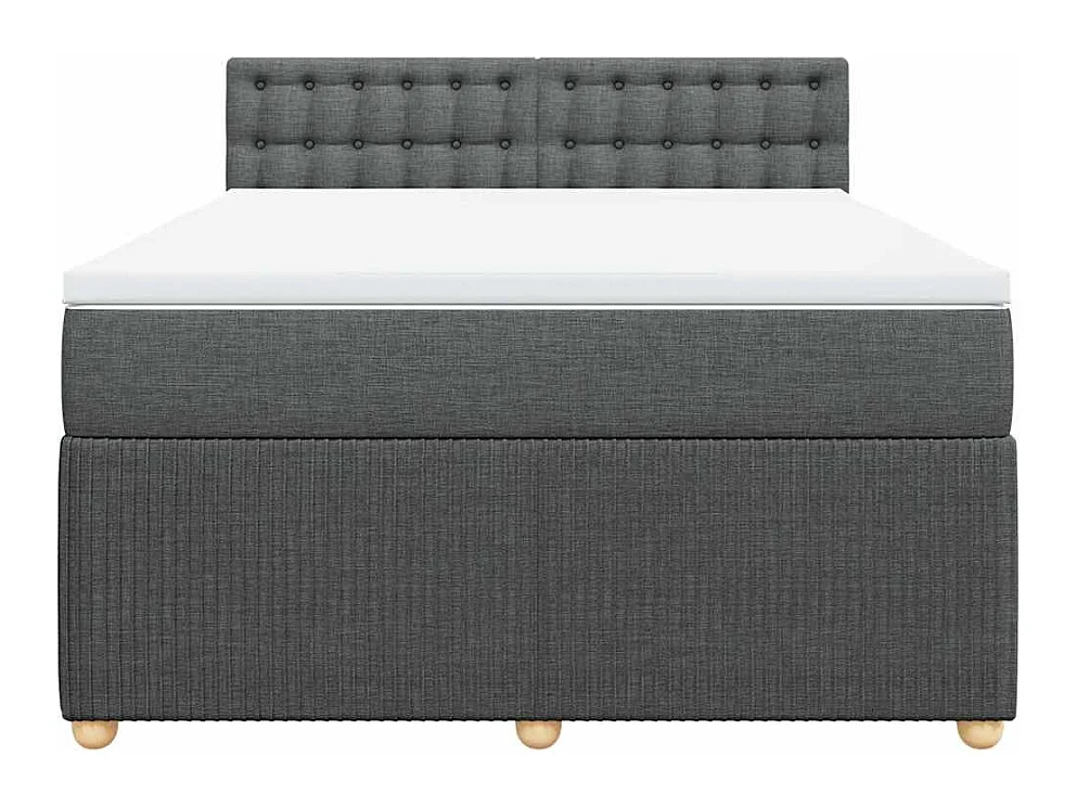 Sommier à lattes de lit avec matelas Gris foncé 140x190cm Tissu