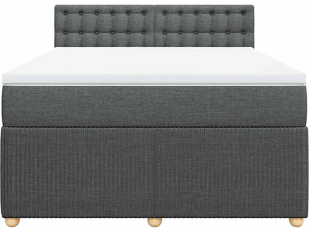 Sommier à lattes de lit avec matelas Gris foncé 140x190cm Tissu