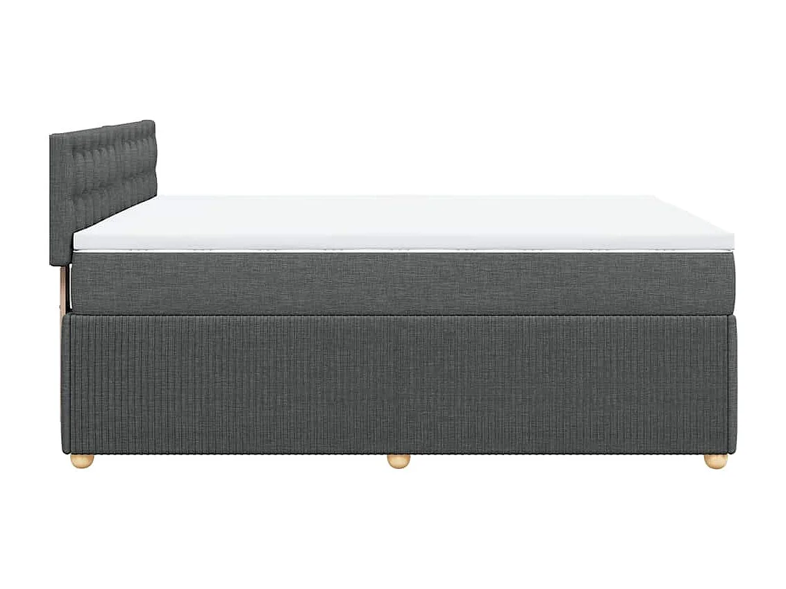 Boxspringbett mit Matratze Dunkelgrau 140x190 cm Stoff