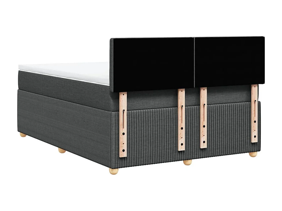Boxspringbett mit Matratze Dunkelgrau 140x190 cm Stoff