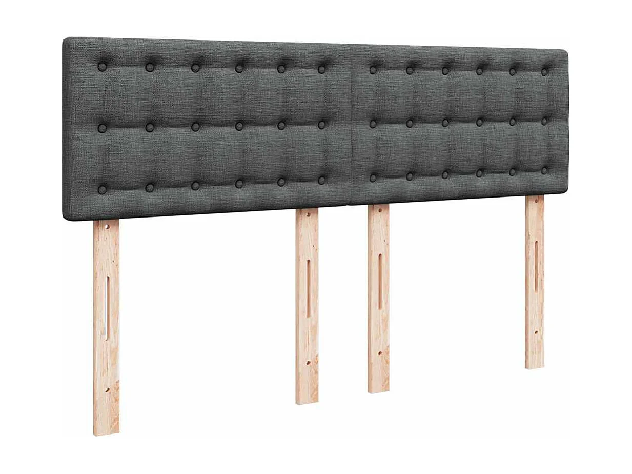 Boxspringbett mit Matratze Dunkelgrau 140x190 cm Stoff