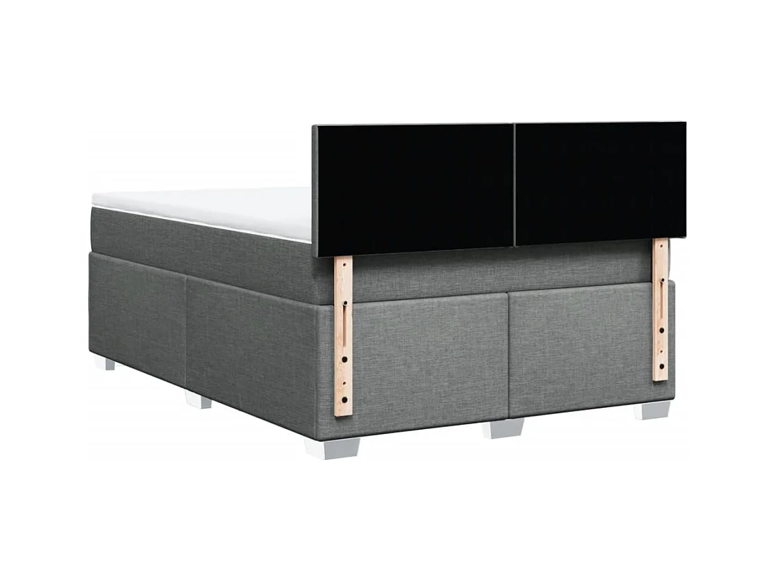 Sommier à lattes de lit avec matelas Gris foncé 140x200cm Tissu