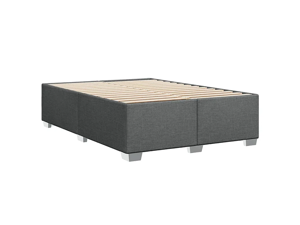 Boxspring met matras stof donkergrijs 140x200 cm