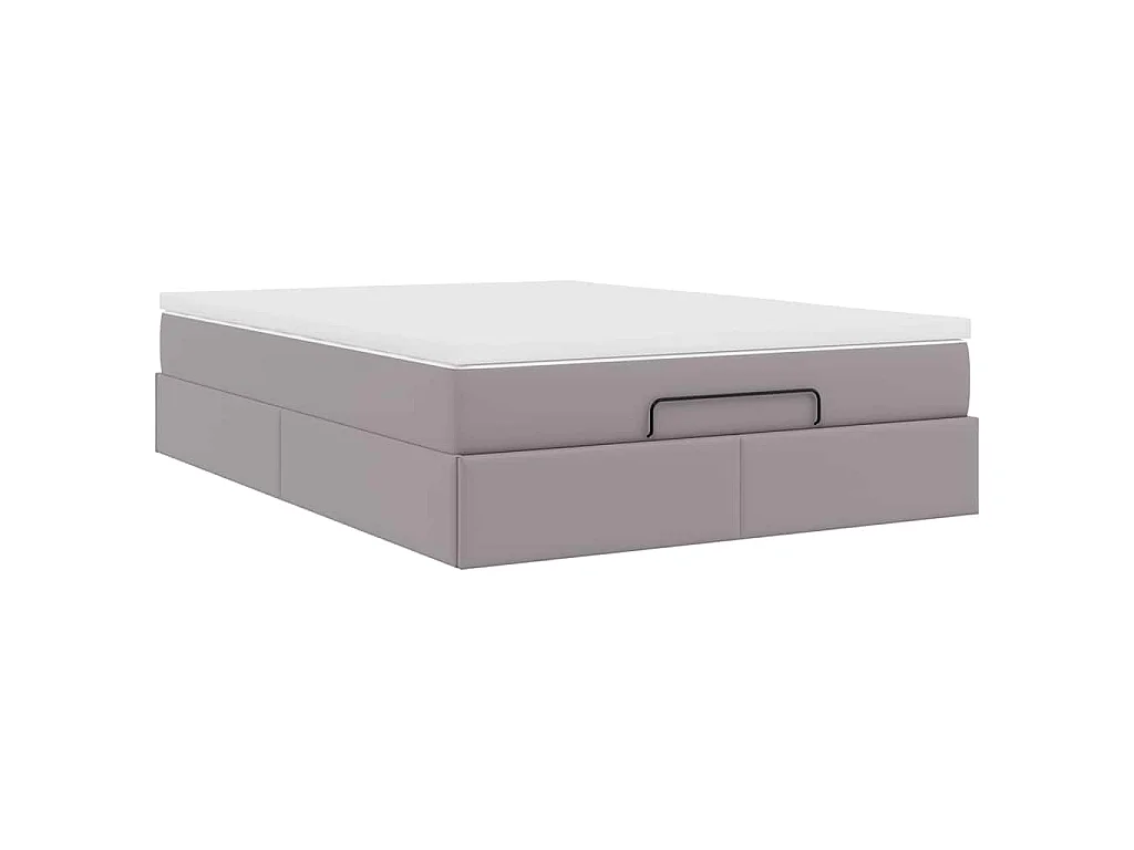 Ottoman bed met matras 140x200cm kunstleer grijs