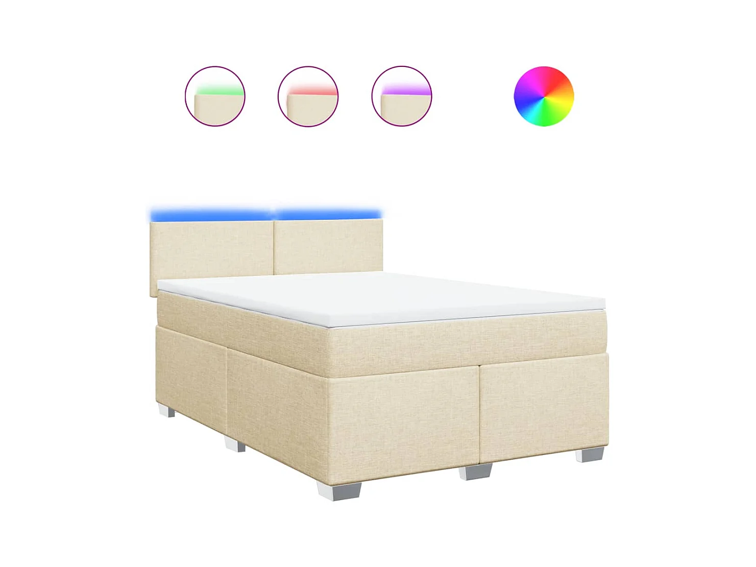 Boxspringbett mit Matratze Creme 140x200 cm Stoff