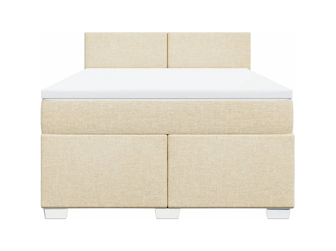 Boxspringbett mit Matratze Creme 140x200 cm Stoff