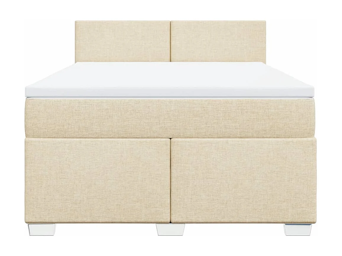 Boxspringbett mit Matratze Creme 140x200 cm Stoff