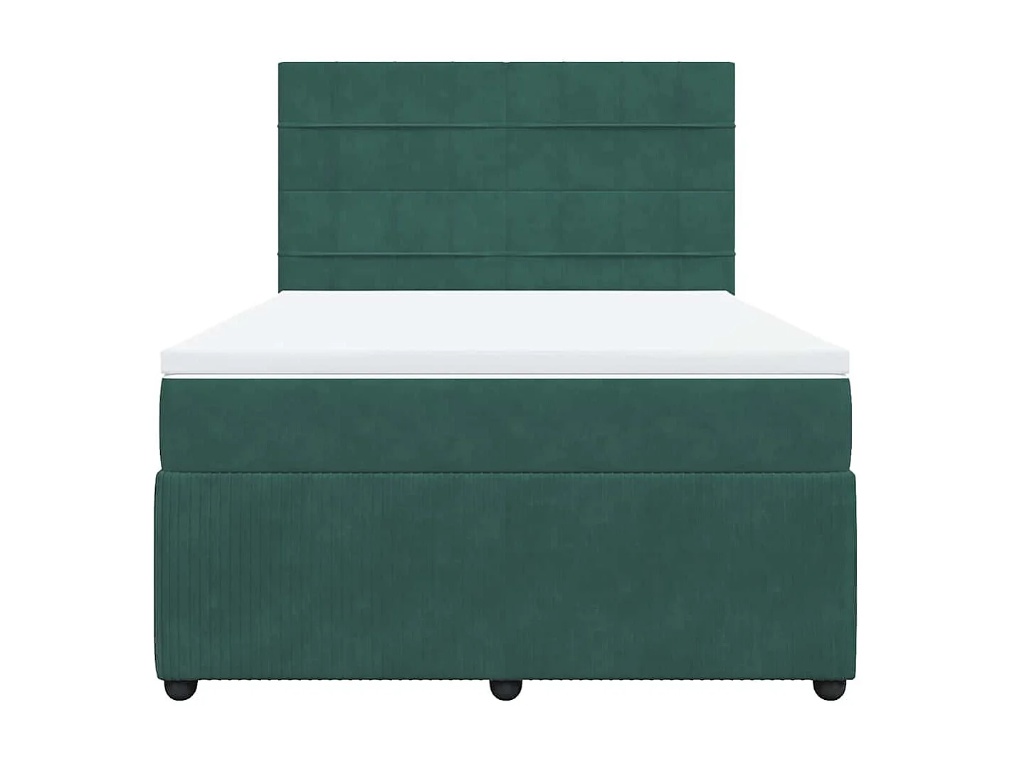 Boxspring met matras fluweel donkergroen 140x200 cm