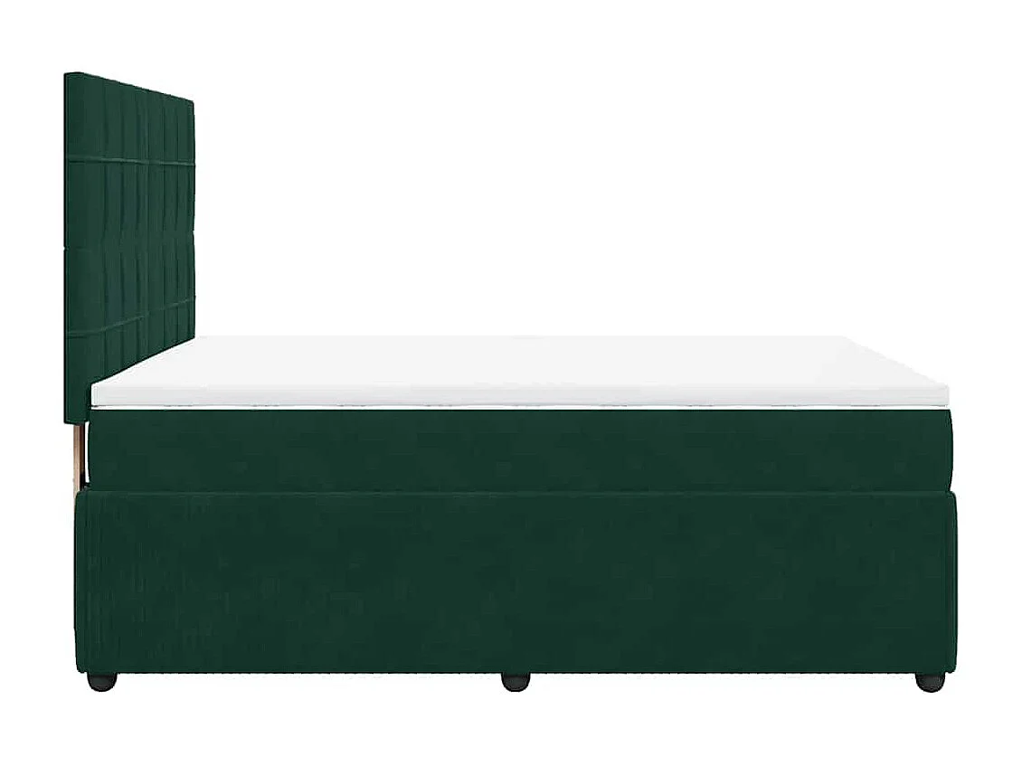 Boxspring met matras fluweel donkergroen 140x200 cm