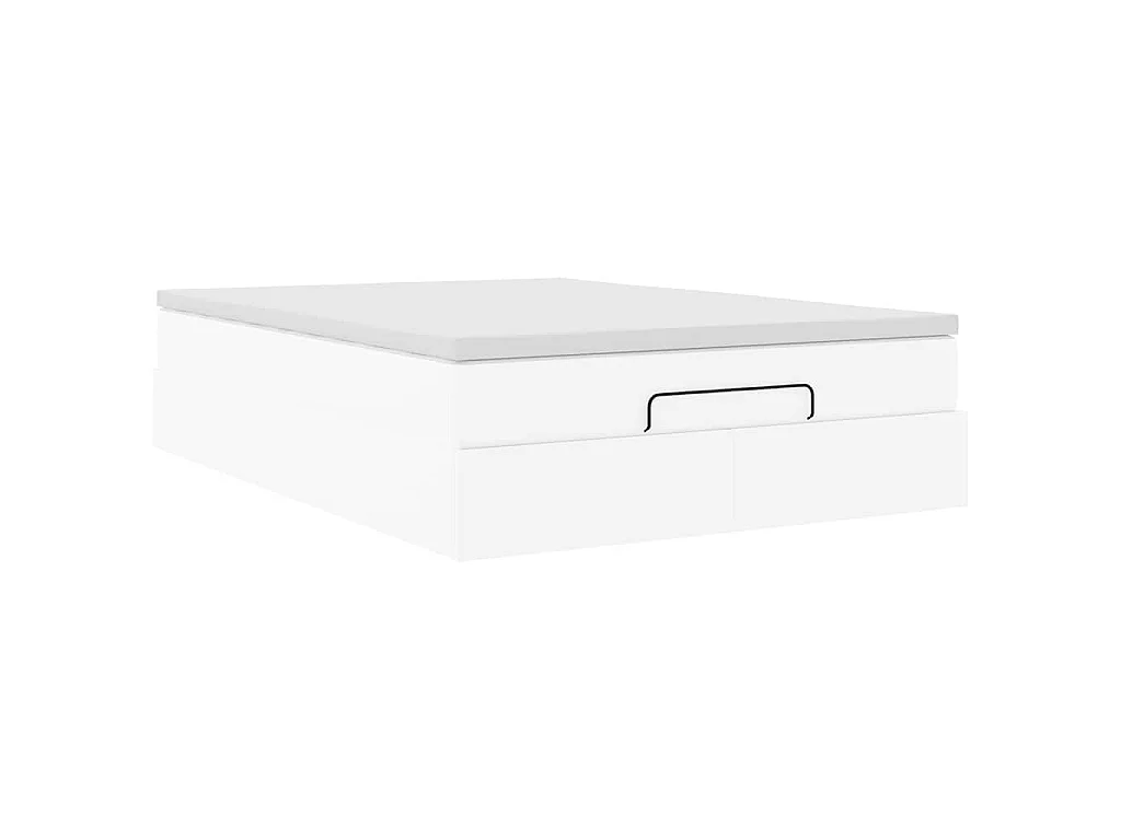 Ottoman bed met matras 140x200cm kunstleer wit