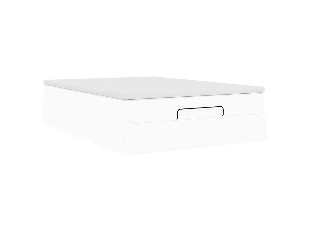 Ottoman bed met matras 140x200cm kunstleer wit