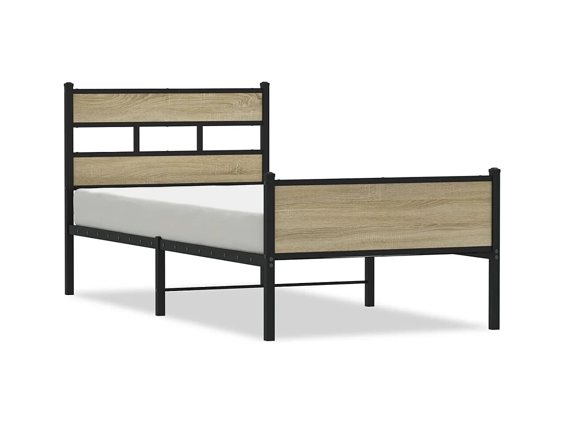 Cadre de lit sans matelas chêne sonoma 90x200 cm