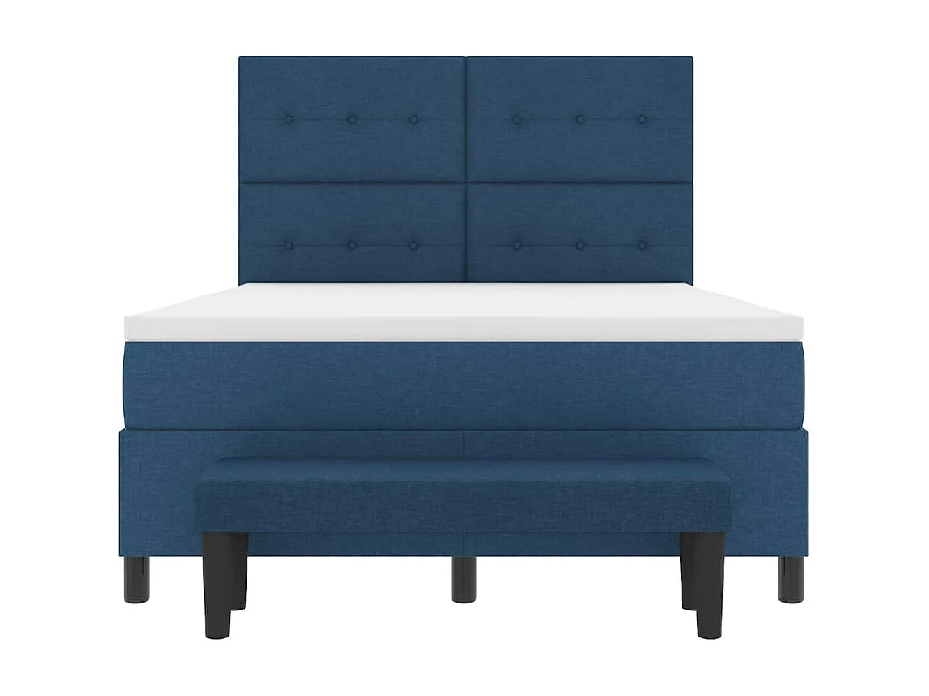 Lit à ressorts avec matelas Bleu 140 x 190 cm tissu