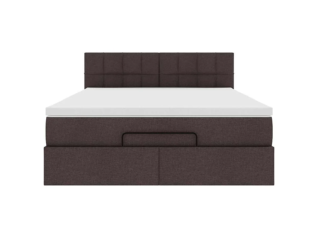 Ottoman bed met matras 140x200cm stof donkerbruin